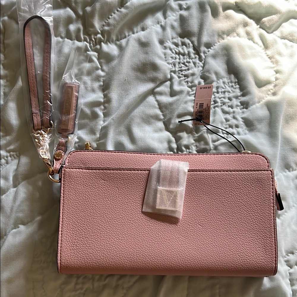 Victoria’s Secret Pink Pebbled Clutch with Two Detachable Straps, NWT